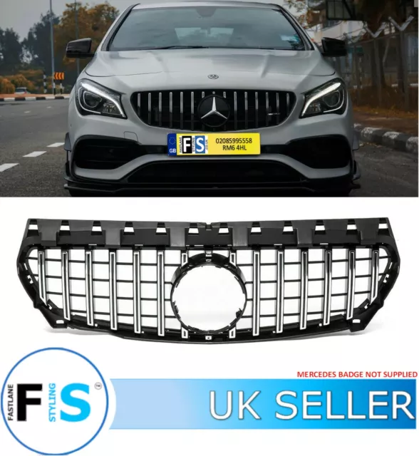 Mercedes Cla C/W/X117 Amg Panamericana Gt Style Grille Chrome Trim 2013-2018