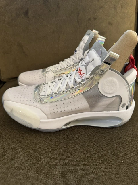 jordan 34 white metallic silver