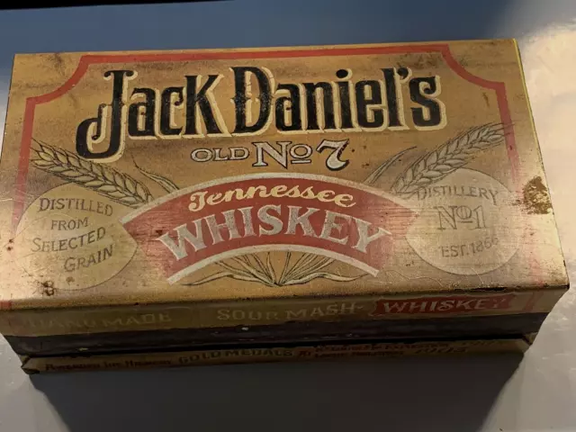 Vintage Jack Daniels Whiskey Old No 7 Tin Matchbox Cover & Matchbox No Matches