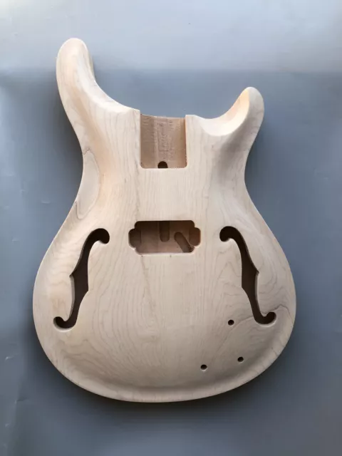 Semi-hollow Electric Guitar Body Mahogany+Maple Top Unfinished Diy guitar Parts