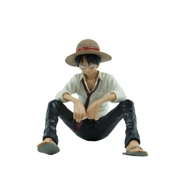 One Piece Monkey D. Luffy Sitting Action Figure – Unbranded Anime Statue Toy