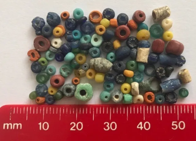 100+ small Genuine ancient Roman beads circa 100 - 400 AD (310-313)