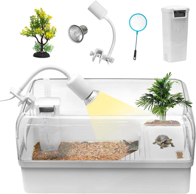Turtle Tank Habitat Aquatic Tortoise Enclosure Starter Kit