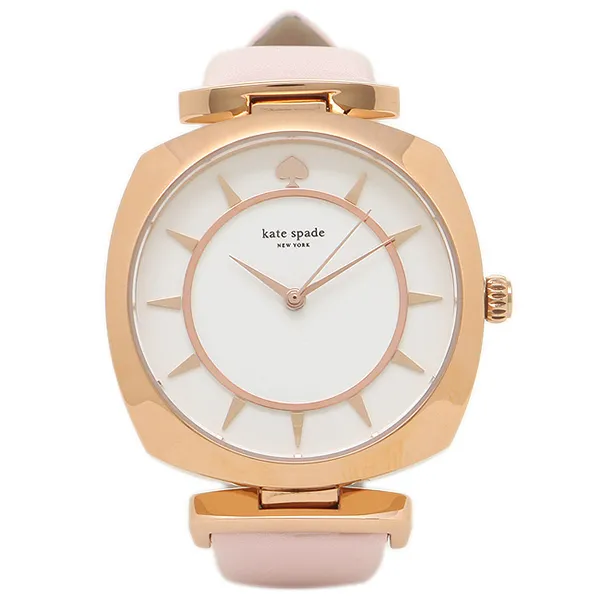 NWT Kate Spade New York Women's Barrow Rose Gold Pink Leather Watch 34mm KSW1226