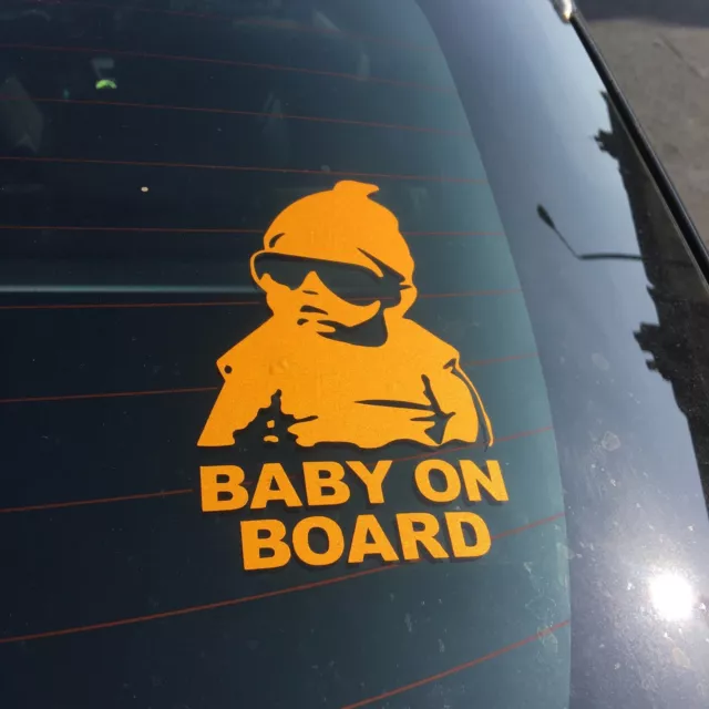 BABY ON BOARD Adhesive Sticker Car Child Window Bumper Vinyl Decal Many Colour