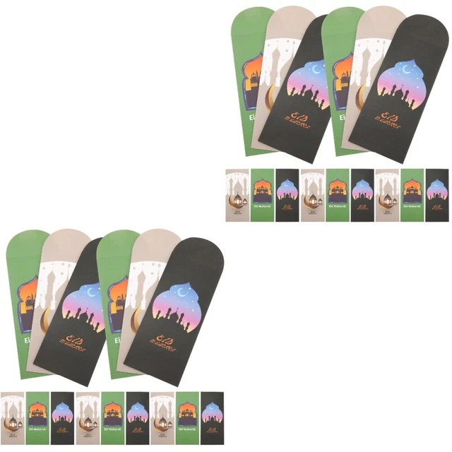 36 pcs Multipurpose Paper Decorative Eid Cash Envelopes Eid Mubarak Envelopes