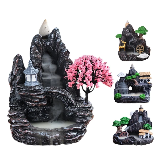 Resin       Backflow Waterfall Incense Burner Censer Holder Home Yoga Decor