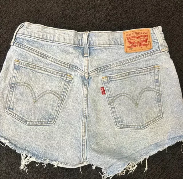 LEVI'S 501 Women's Size 29 Cut Off Denim Button Fly High Rise Waist Jean Shorts