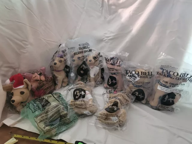 TACO BELL Chihuahua Talking Dog Plush Lot of 11 Promo Toy stuffed