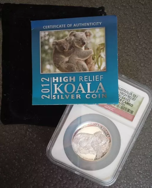 2012 Australian $1 High Relief Silver Koala | Graded NGC PF70 Ultra Cameo 2012 Australian $1 High Relief Silver Koala | Graded NGC PF70 Ultra Cameo