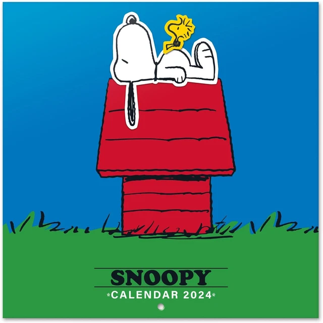  CALENDARIO SNOOPY 2024 Da Muro + Poster Regalo Incluso, 12 Mesi