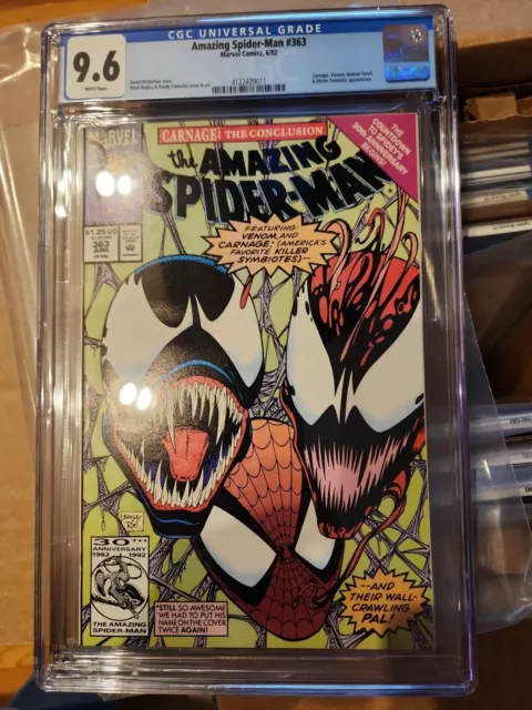 Amazing Spider-Man #363 Cgc 9.6 White Pages 1992 Carnage & Venom Appearance