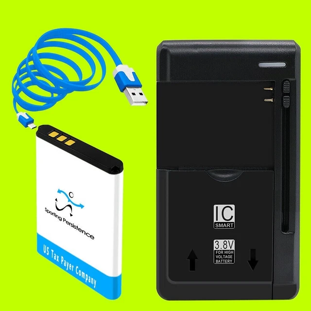 Long Life 1600mAh Replaceable Battery USB/AC Charger Cable f Doro 7060 DBS-1350A