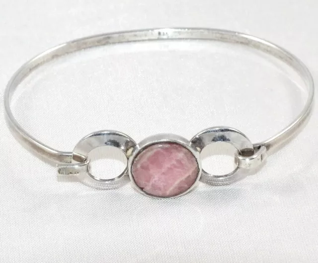 TOP DESIGNER Armreif 70s BoHo 835 Silber Vintage bangle Rhodochrosit Modernist