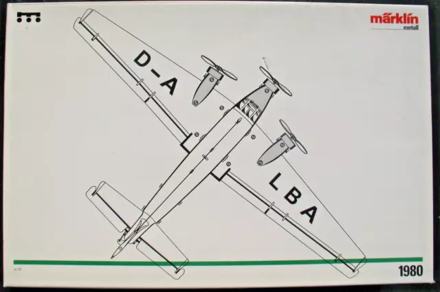 Marklin Model 1980 Junkers 52/3 D-ALBA Aircraft Clockwork Windup Engine Unused