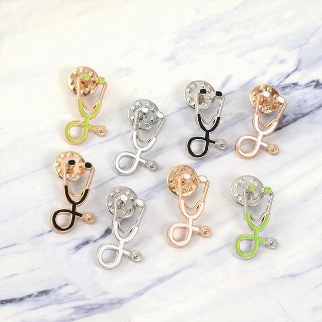 1PC Stethoscope Brooch Pins Medical Tool Lapel Pin Brooches Women Clothes Decors