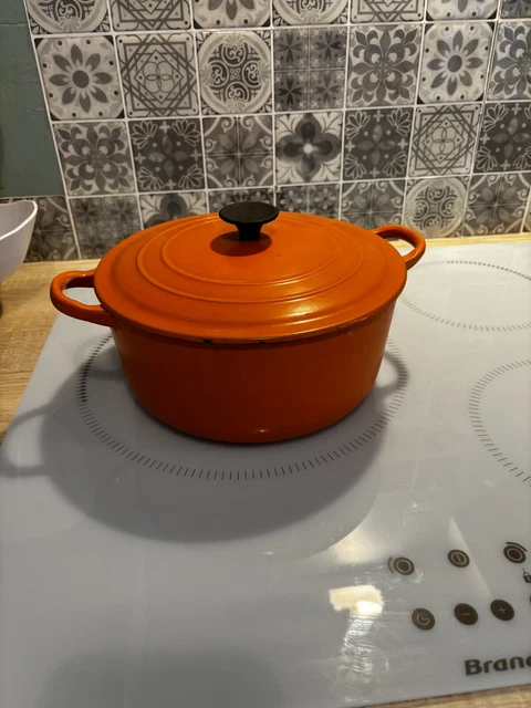 Cocotte Orange Le Creuset En Fonte Modele G Grande Capacité / Made in