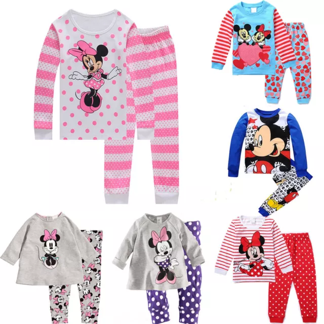 Kid Girl Boy Mickey Minnie Mouse Nightwear Pyjamas Set Pajamas Clothes Sleepwear