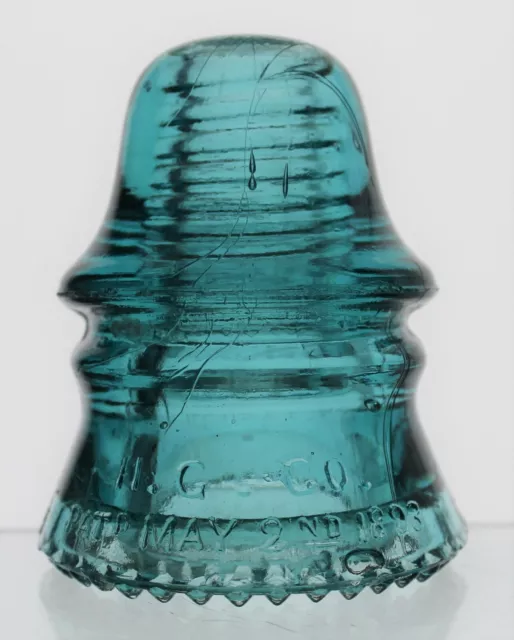 Aqua Cd 151 H.g.co. Patᴰ May 2ᴺᴰ 1893 Petticoat Glass Insulator