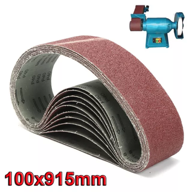 100 x 915mm Sanding Belt 40~1000 Grit For Metal Wood Grinding Abrasive New