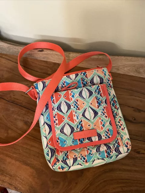 Vera Bradley Mini Hipster Crossbody Wallet Purse Go Fish Coral All in One Small