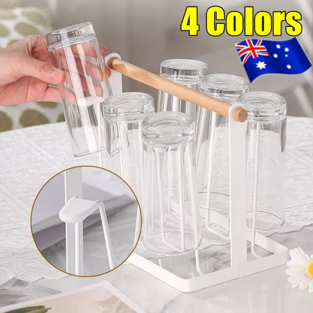 Metal Glass Cup Rack Water Mug Draining Drying Organizer Drain Holder Stand