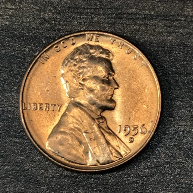 1956 D Lincoln Wheat Cent Bronze Penny Gem Bu Uncirculated