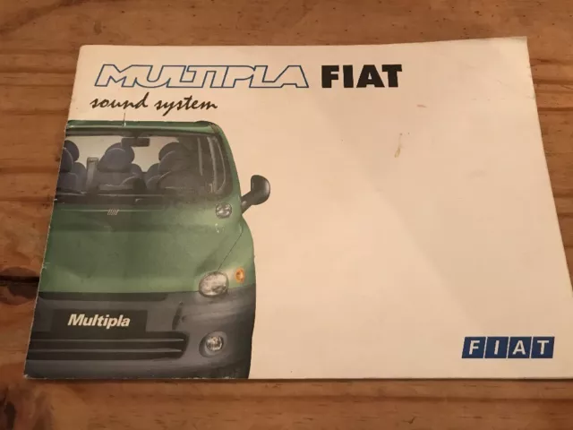 Originale Fiat Multipla Manuale Proprietari Impianto Audio Stampa 2000