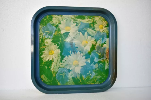 Vintage Advertising Tin Tray Litho Print Floral Motif Decorative Collectibles