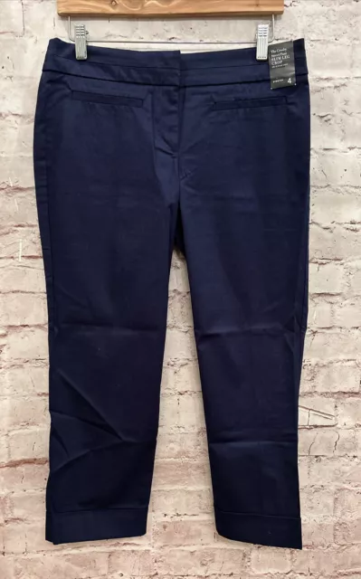 New York & Co Navy Blue The Crosby Street Pant Slim Leg Crop Womens Size 4 NEW