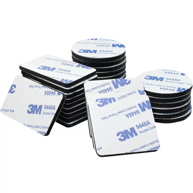 60-Piece Strong Double-Sided Wall Tape: Super Adhesive Pads, Black, Various Shap
