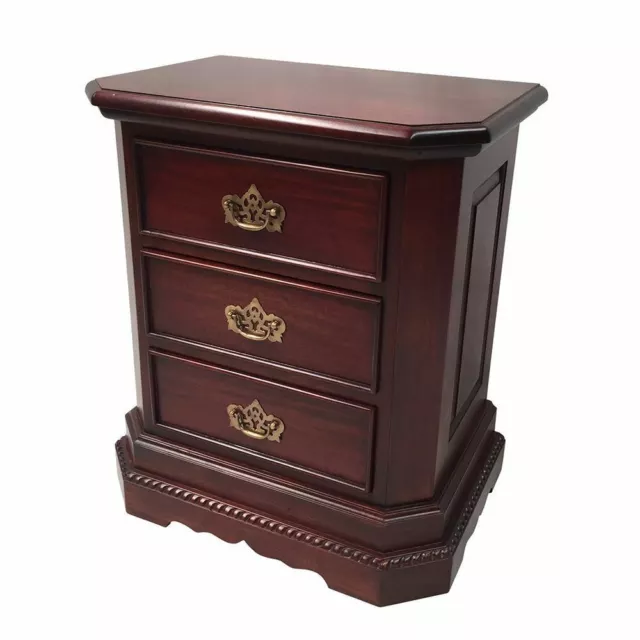 Solid Mahogany Wood Chunky Bedside Table Antique Reproduction Victorian Style