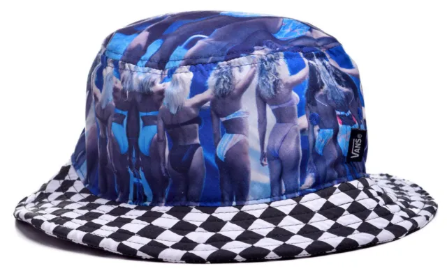 Vans Off The Wall Men's Hank Foto Bikini Girl Print Bucket Hat Cap - Blue