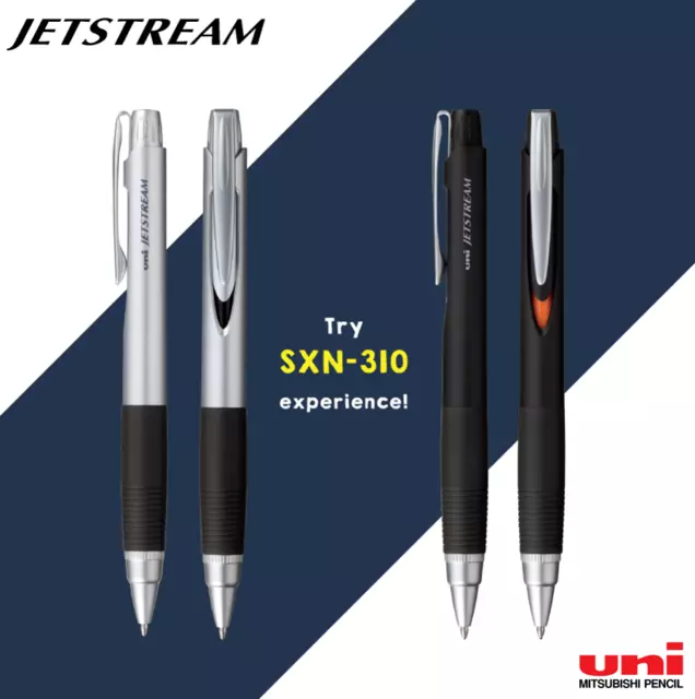 Uni-ball SXN-310 Jetstream Premier Retractable Roller Ball Pen Black & Silver Bo