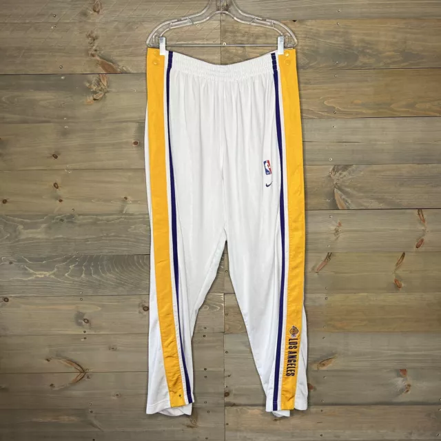 Nike, Pants, Vintage Nike Team Los Angeles Lakers Tear Away Button Snap Warmup  Pants