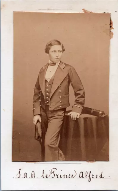 Le Prince Alfred Vintage cdv albumen print.  Tirage albuminé  10,5x6,5