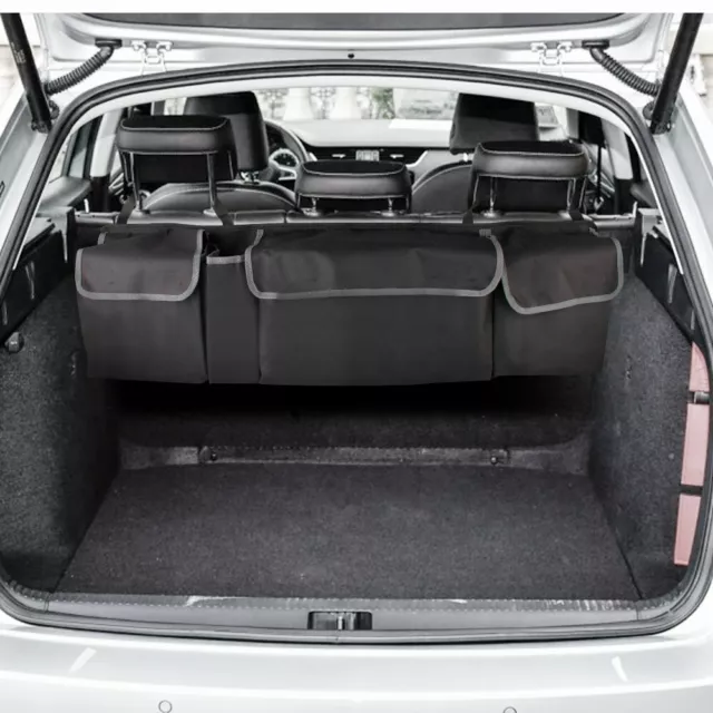 High Capacity Multi-use Car Seat Back Organizers Bag Interior Accessories Black 3
