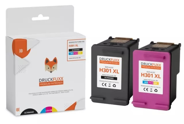 Druckfuxx Premium Cartuchos para HP 301XL Deskjet Officejet Envy de Impresora