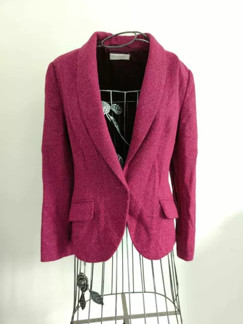 planet jacket size 14 plum colour ladies blazer coat smart work wear office