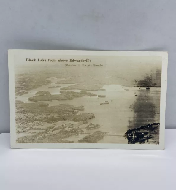 Edwardsville Black Lake  New York Aerial View Postcard , Real Photo Postcard