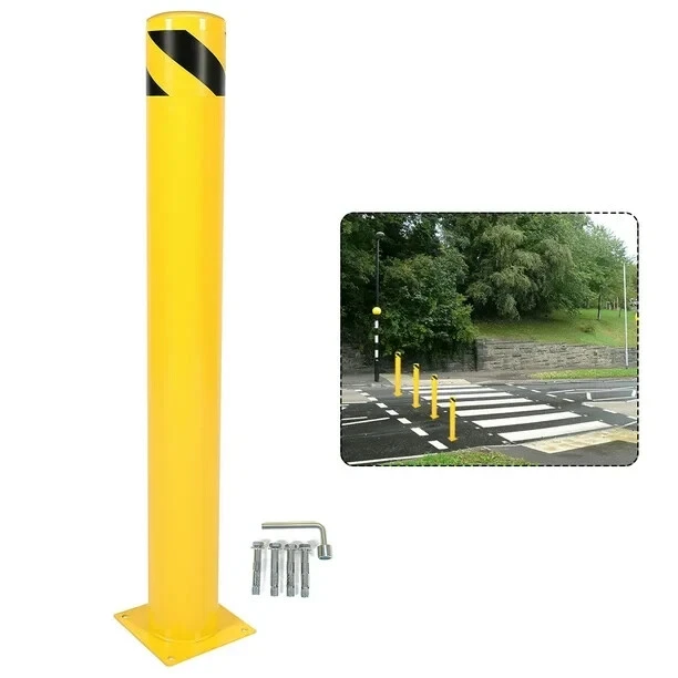 Heavy-Duty Yellow Steel Bollard Post – Parking, Warehouse, Safety Barrier