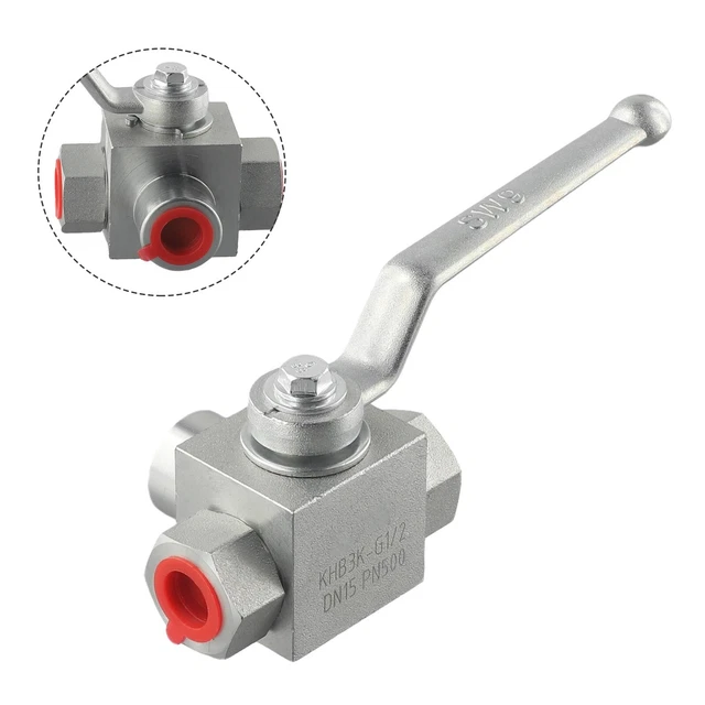 Carbon Steel 3 Way High Pressure Ball Valve Rubber Sealed 1/4 to 1 BSP
