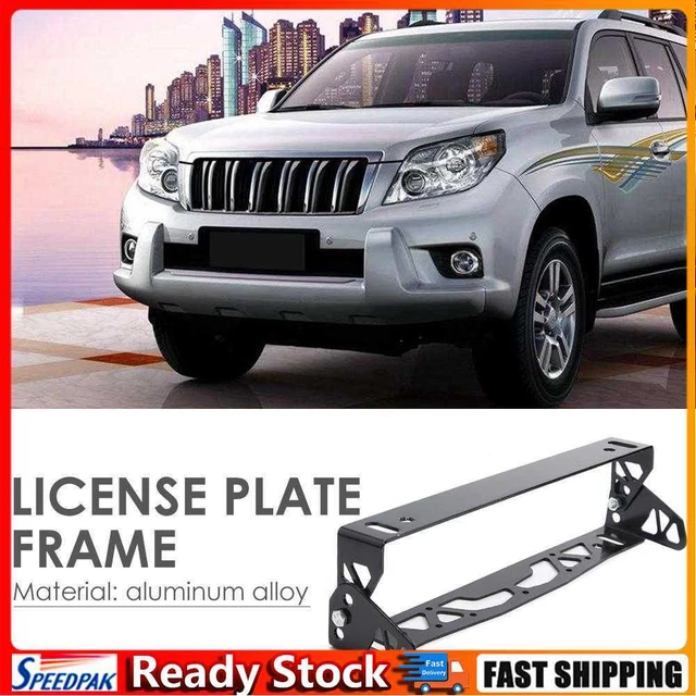 Adjustable Tilt License Plate Bracket Aluminum Number Plate Holder (Black)