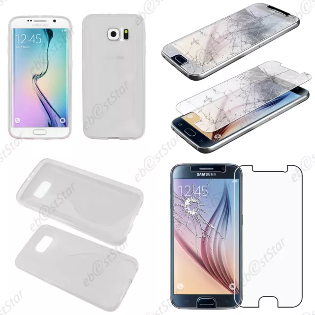 Housse Etui Coque Gel S-line Transparent pour Samsung Galaxy S6 G920F Verre