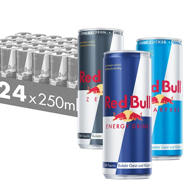 24 x RED BULL Energy Drink 250 ml inkl. Pfand | ORIGINAL & SUGAR FREE!