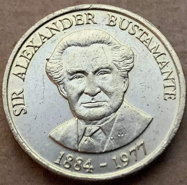 1992 Jamaica Dollar Coin AU UNC High Grade  Bust of Bustamante   #X109