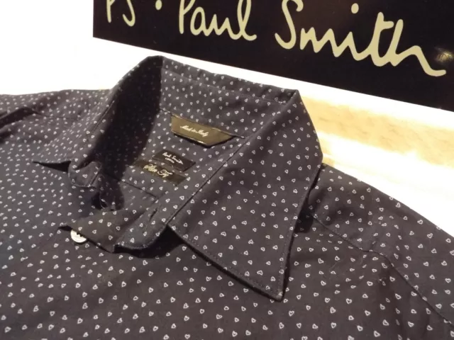 PAUL SMITH Mens Shirt 🌍 Size 15" (CHEST 40") 🌎 RRP £95+ 📮 SMALL DRAWN HEARTS
