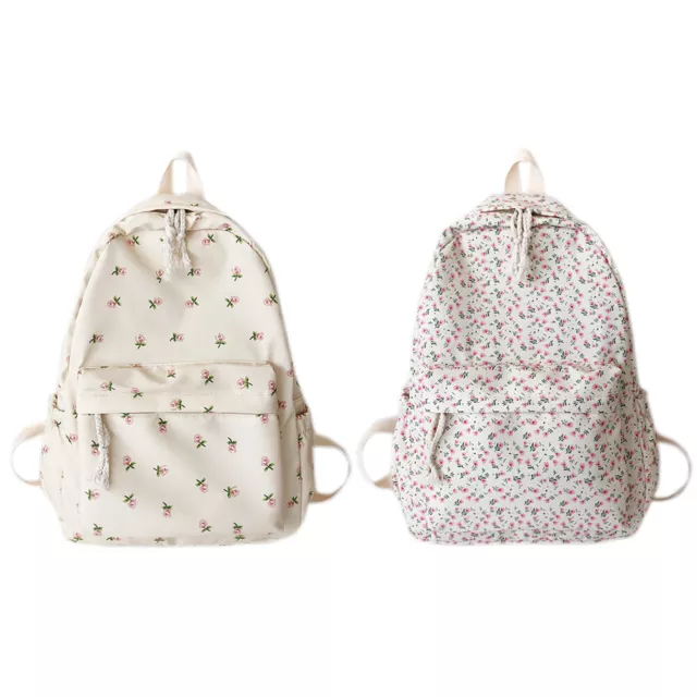 Printed Backpack for Women Travel Flower Large Capacity Student Girls Shoulder F