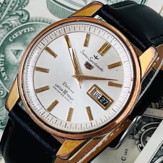SEIKO SPORTSMATIC 5 Deluxw 23 Jewels Men s Automatic Watch Used in