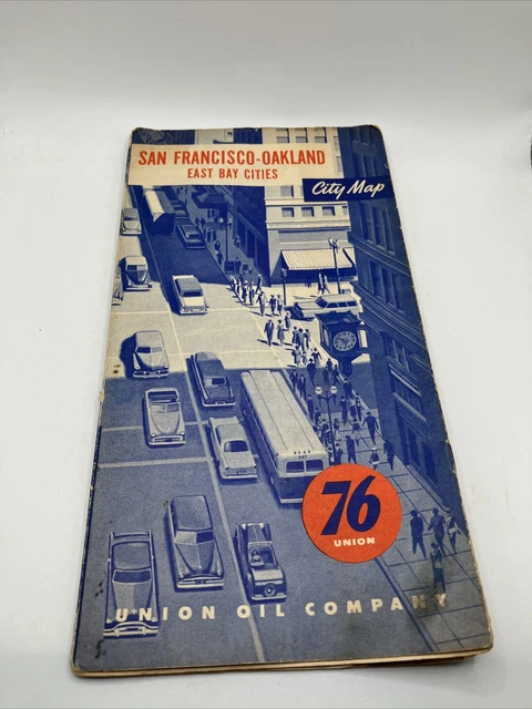 Union 76 Map of San Francisco -Oakland East Bay Cities 1952